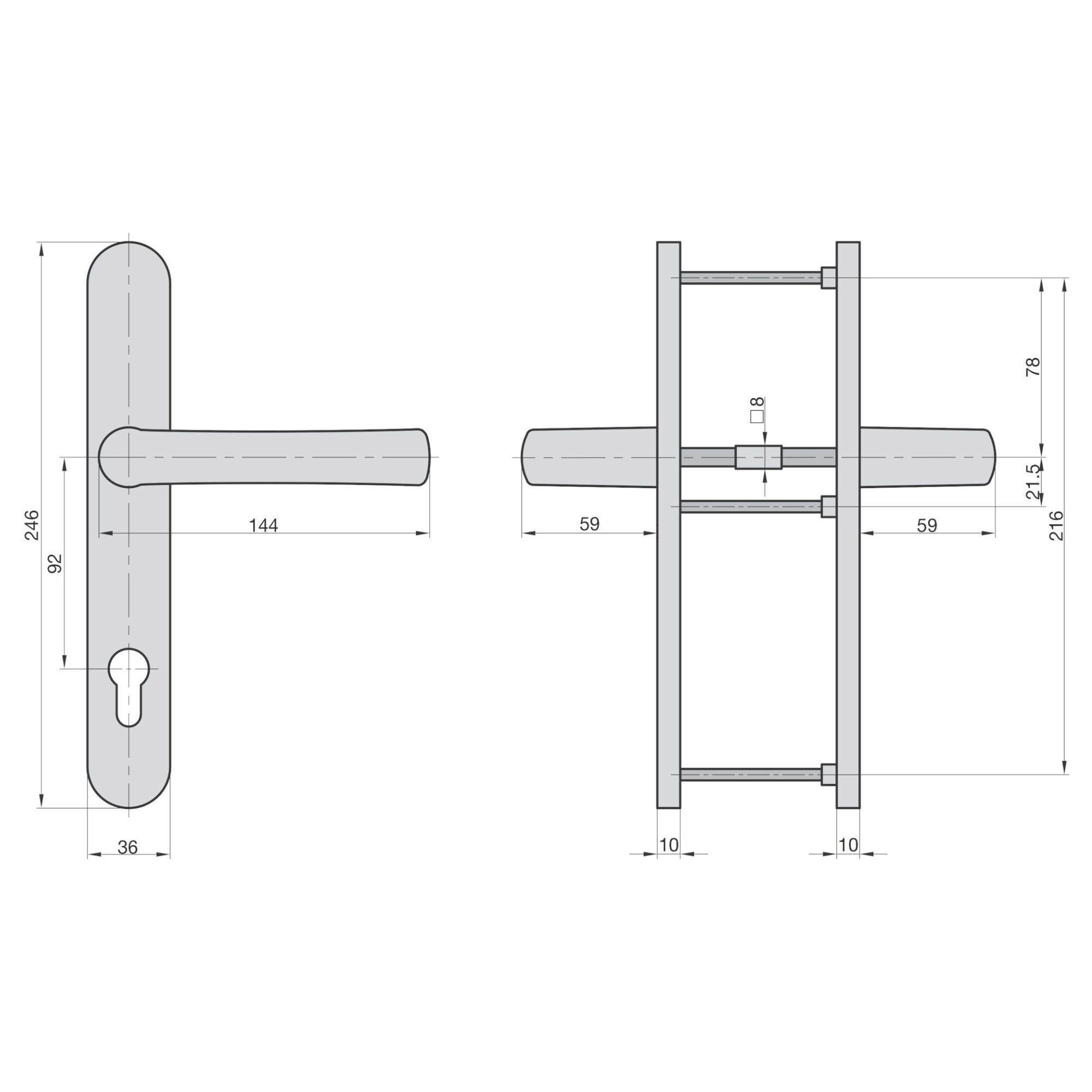 Basi 7838-0108 Schmalrahmen-Drücker-Garnitur