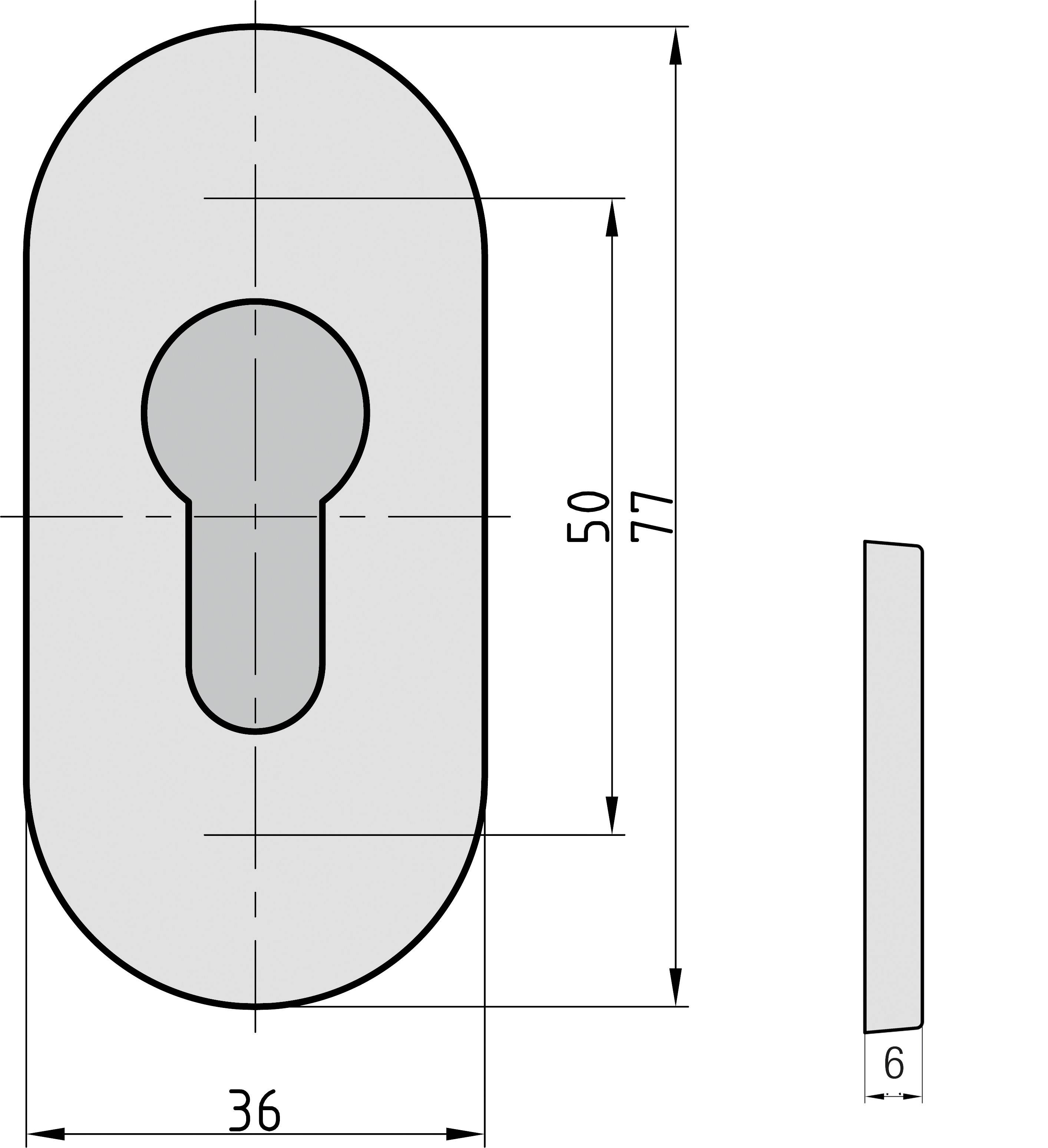 Basi 7820-0218 Schmalrahmen-Schutzrosette