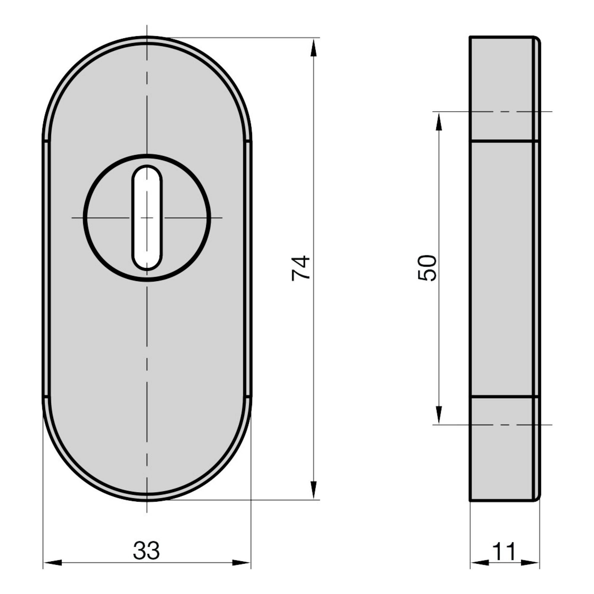 Basi 7820-0318 Schmalrahmen-Schutzrosette