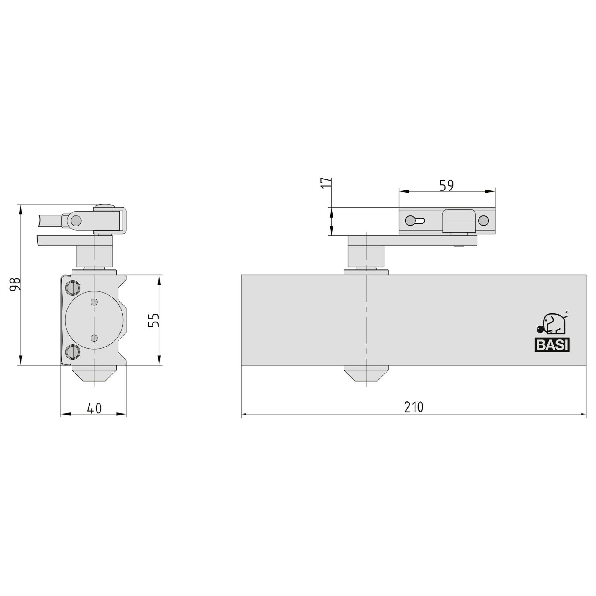 Basi 1480-0102 Türschließer Silber