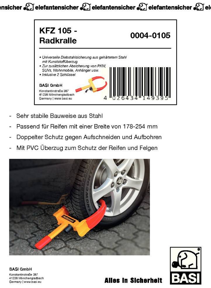 Basi KFZ 105 Radkralle Mobil einsetzbar