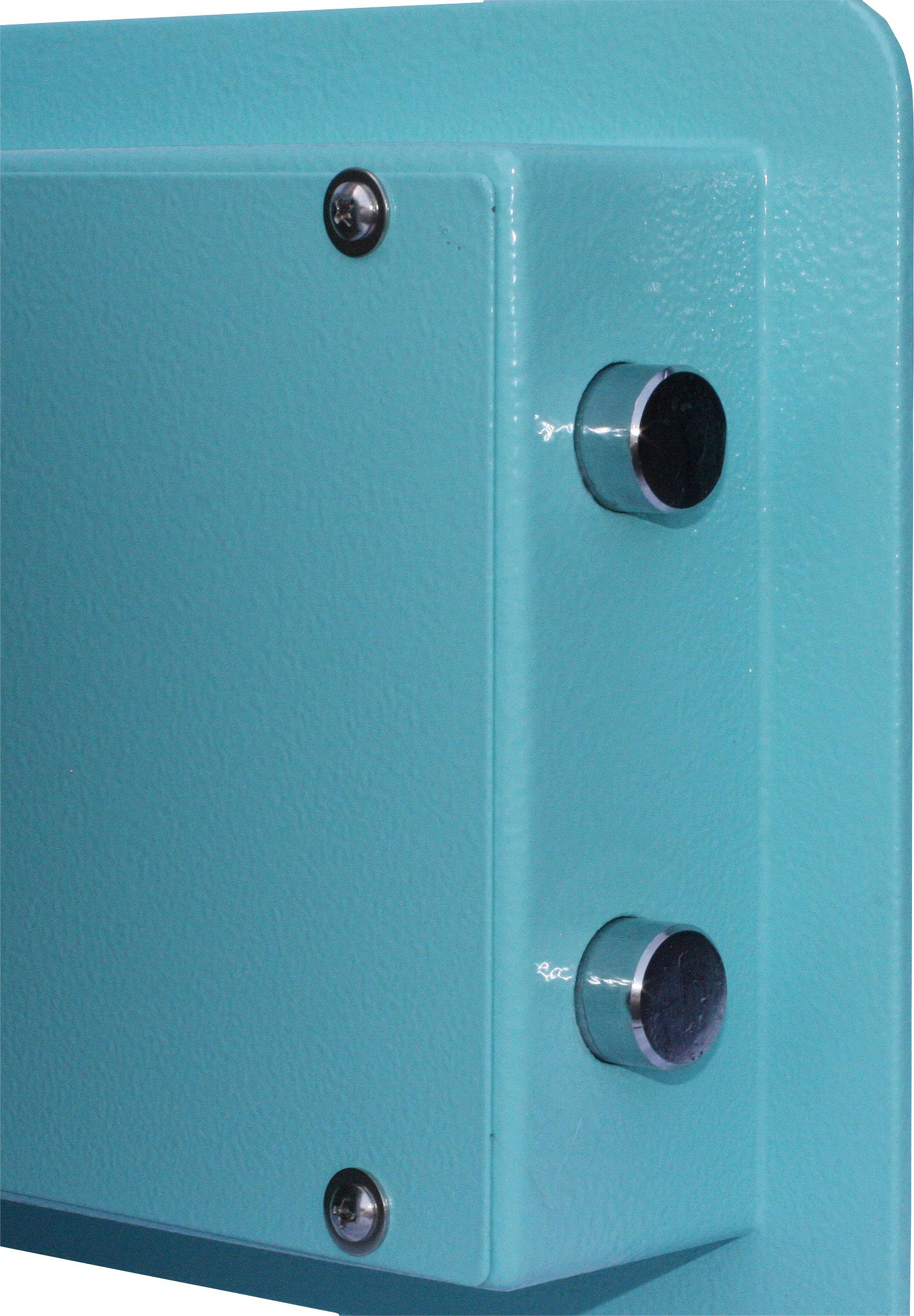 Basi 2018-0002-1013 mySafe 350 Tresor, Einbruchschutztresor Fingerabdruckschloss, Schlüsselschloss Blau, Weiß