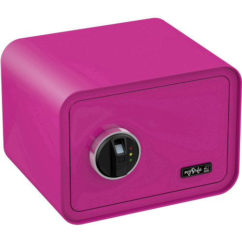 Basi 2018-0002-1800 mySafe 350 Tresor, Einbruchschutztresor Fingerabdruckschloss, Schlüsselschloss Pink