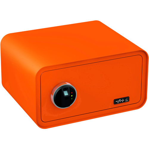 Basi 2018-0003-O mySafe 430 Tresor, Einbruchschutztresor Fingerabdruckschloss, Schlüsselschloss Orange