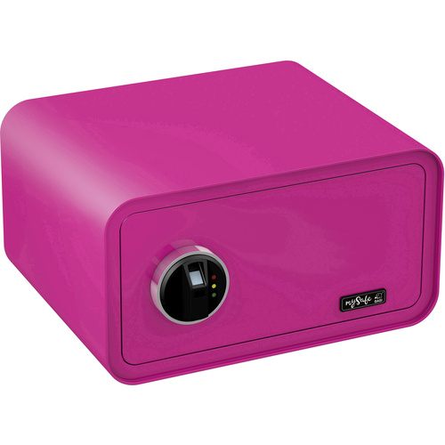 Basi 2018-0003-1800 mySafe 430 Tresor, Einbruchschutztresor Fingerabdruckschloss, Schlüsselschloss Pink