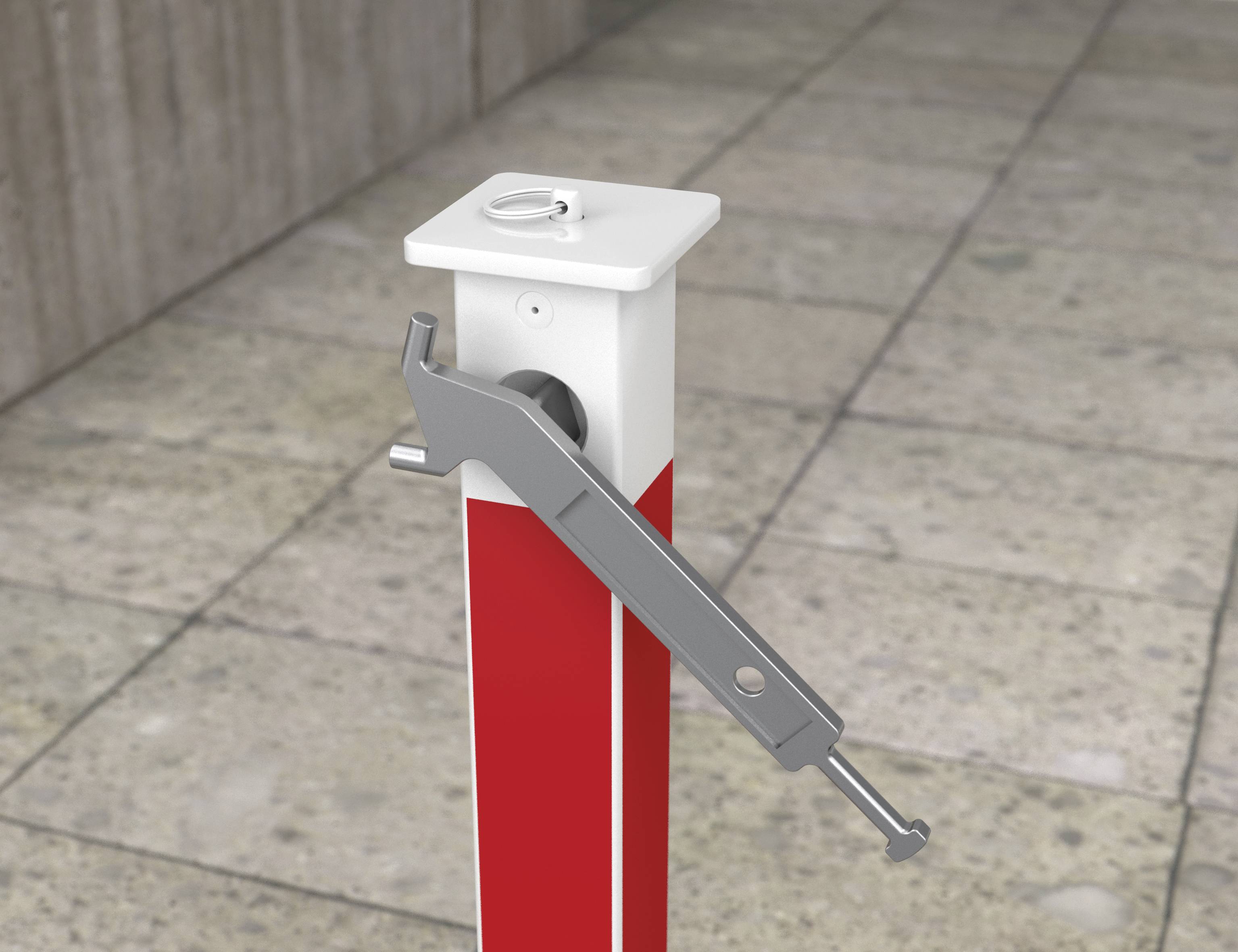 Basi 302A für Absperrpfosten Pfostenschlüssel (L x B x H) 300 x 60 x 40mm