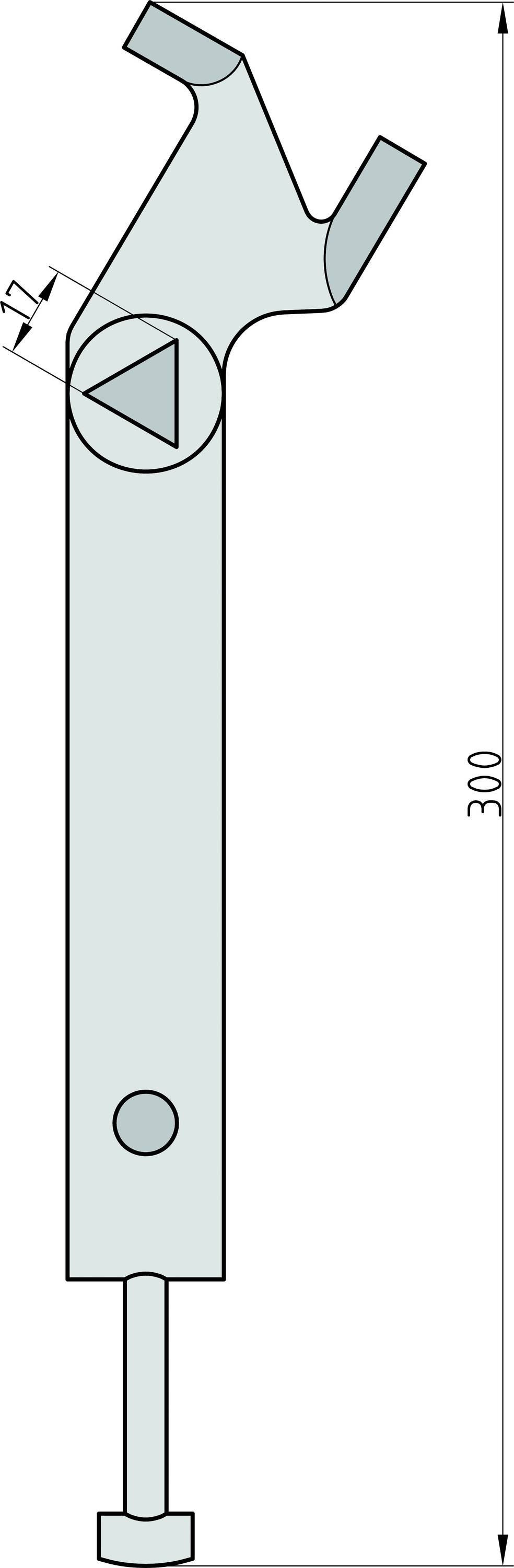 Basi 302A für Absperrpfosten Pfostenschlüssel (L x B x H) 300 x 60 x 40mm