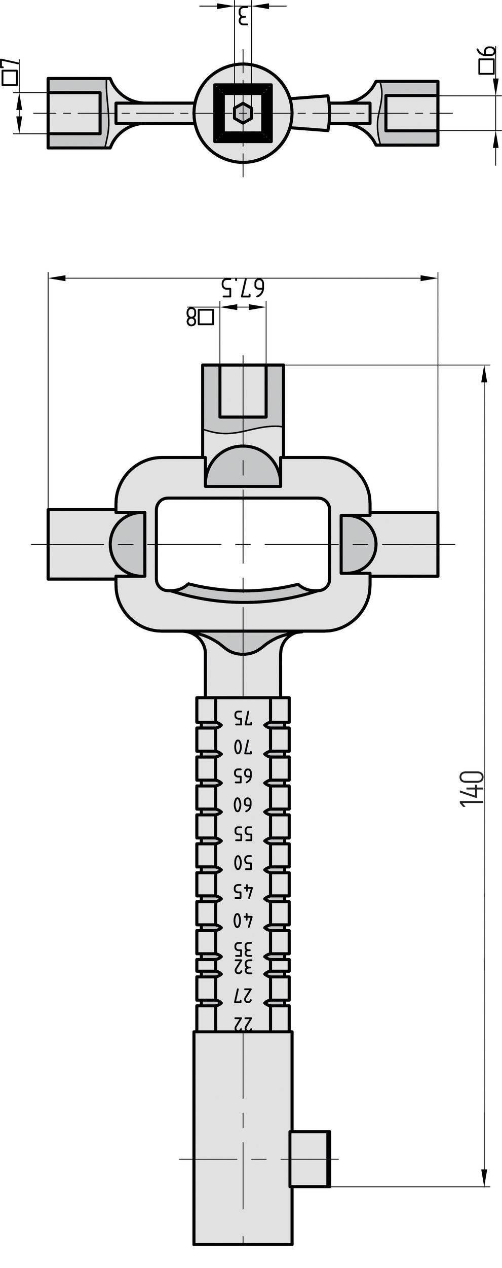 Basi 668NK Universal-Steckschlüssel Silber