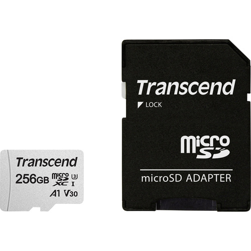 Transcend Premium 300S microSDXC-Karte 256GB Class 10, UHS-I, UHS-Class 3, v30 Video Speed Class, A1 Application Performance