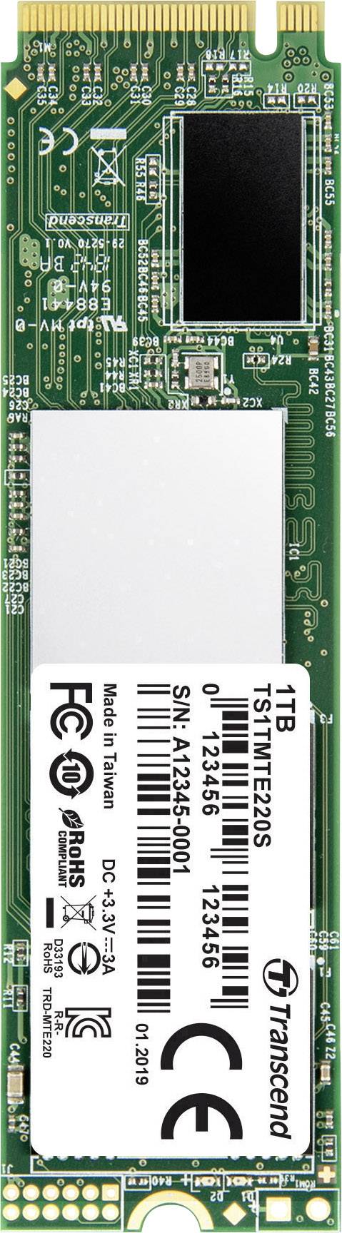 Transcend 220S 1 TB Interne M.2 PCIe NVMe SSD 2280 M.2 NVMe PCIe 3.0 x4 Retail TS1TMTE220S