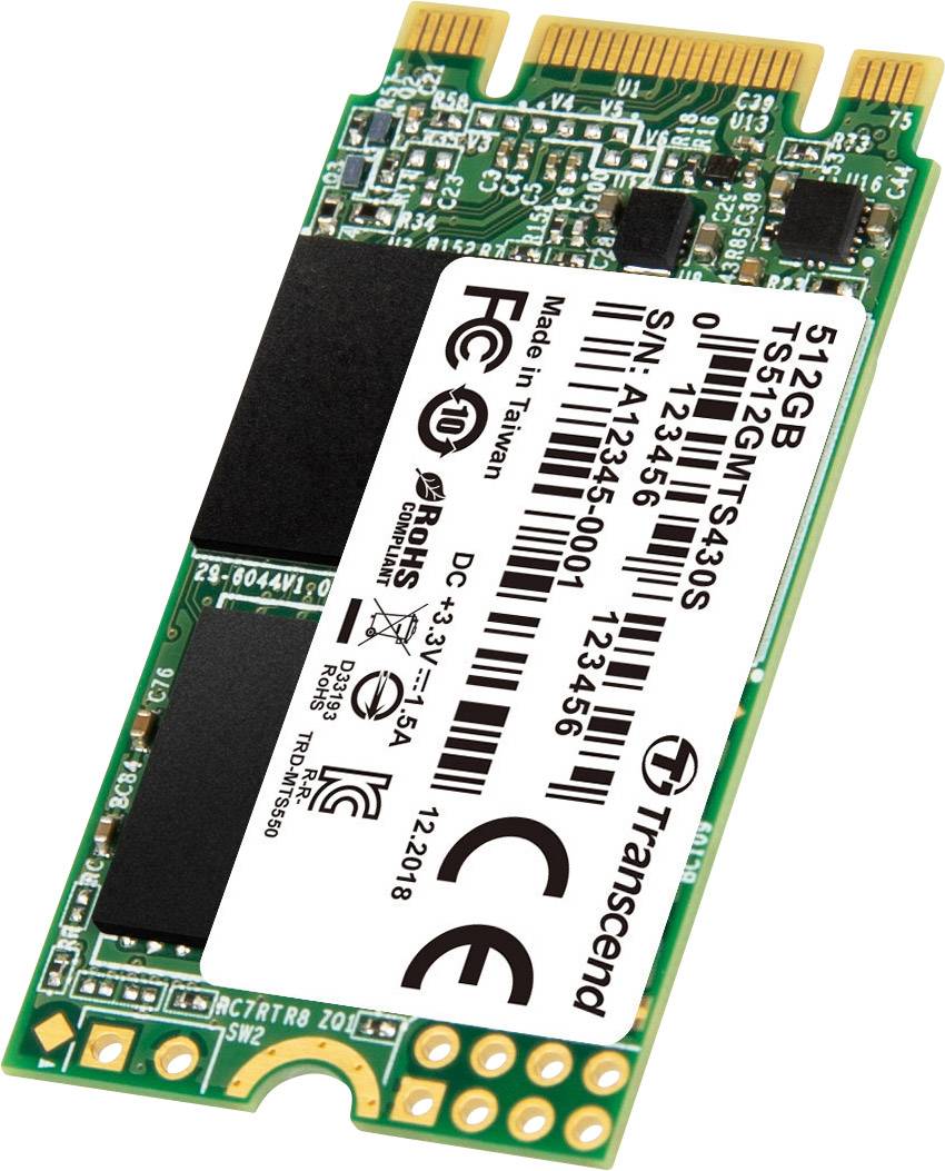 Transcend 430S 512 GB Interne M.2 SATA SSD 2242 M.2 SATA 6 Gb/s Retail TS512GMTS430S