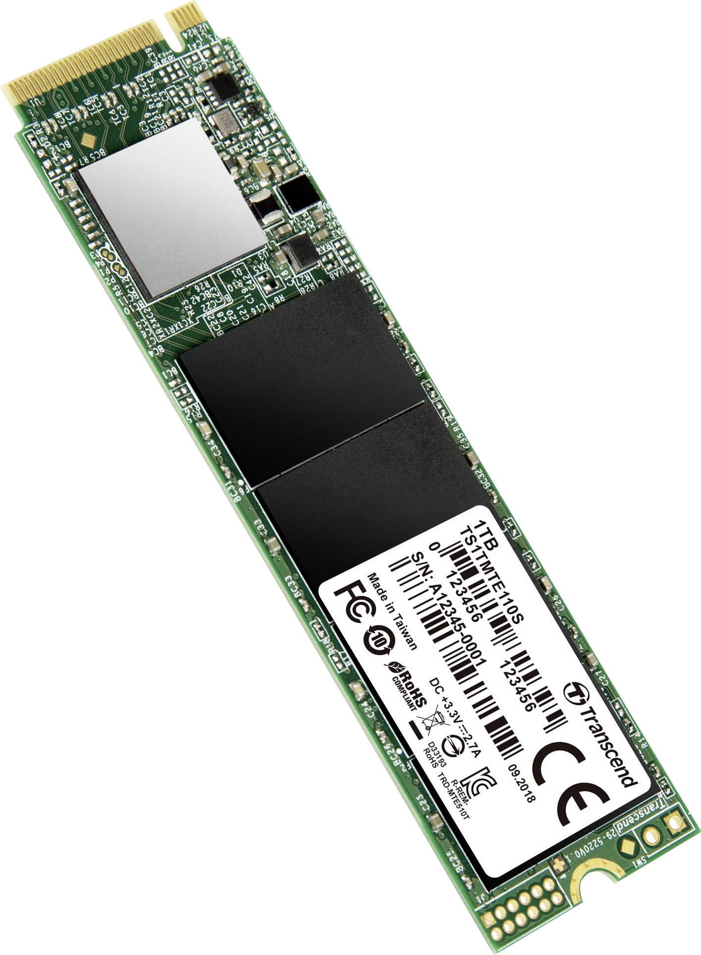 Transcend 110S 1TB Interne M.2 PCIe NVMe SSD 2280 M.2 NVMe PCIe 3.0 x4 Retail TS1TMTE110S
