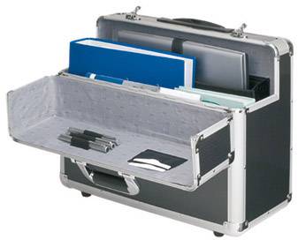 Alumaxx 45129 Pilotenkoffer Zahlenkombinationsschloss (B x H x T) 46 x 36,5 x 18 cm Silber, Carbon