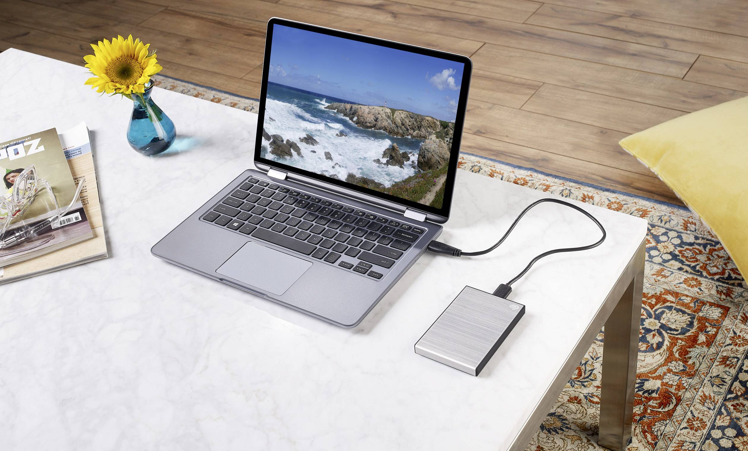 Seagate Backup Plus Slim 2TB Externe Festplatte 6.35cm (2.5 Zoll) USB 3.2 Gen 1 (USB 3.0) Silber STHN2000401