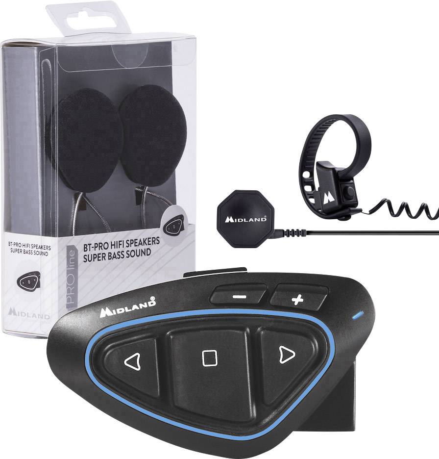 Midland C1231.04 BTX2 Pro Single Ultra Range Motorrad-Gegensprechanlage Passend für alle Helmtypen