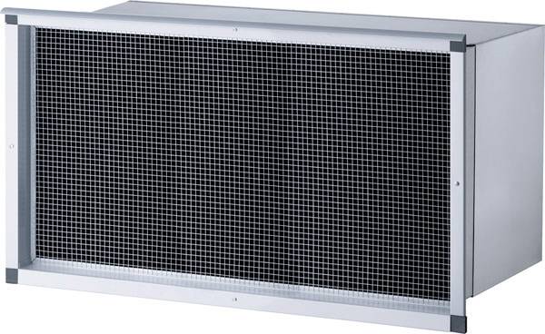 Luftfilterkasten mit metallischem Gittereinsatz zur Filtration von Luft in industriellen oder kommerziellen Umgebungen.