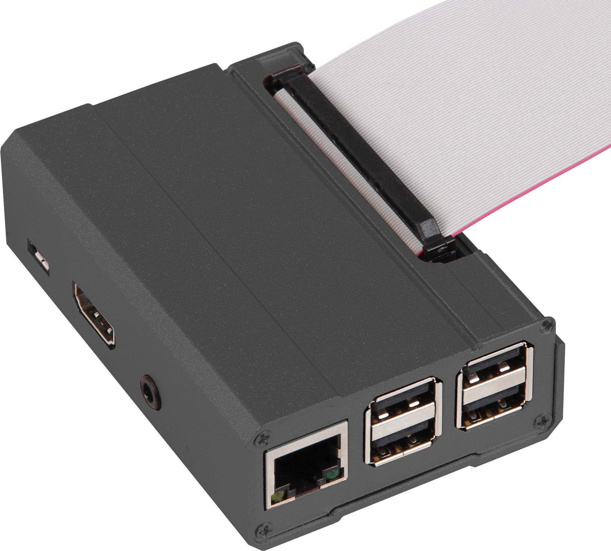 Joy-it RB-ALUCASE4+03B SBC-Gehäuse Passend für (Entwicklungskits): Raspberry Pi abnehmbare GPIO Abdeckung Schwarz