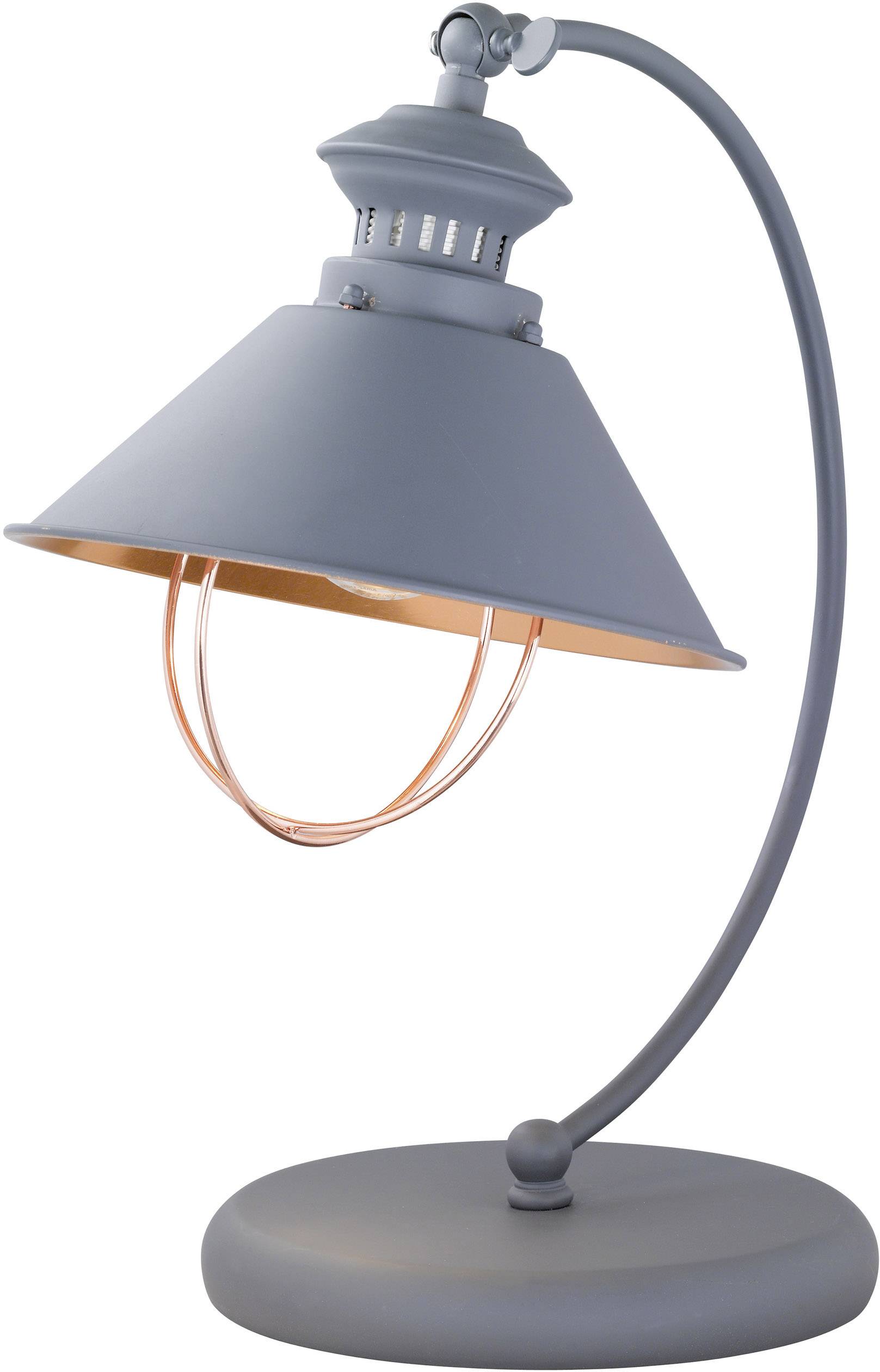WOFI Florence 8249.01.50.6000 Tischlampe LED E27 60 W Grau, Kupfer