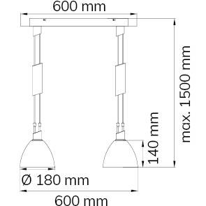 WOFI Savannah 7722.02.64.0006 Pendelleuchte LED E14 EEK: F (A - G) 11W Nickel (matt)