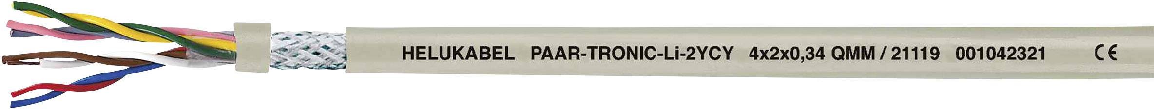 Ein mehradriges Kabel mit Aufschrift 'HELUKABEL PAARTRONIC-CY CY 4x2x0.34 OAM / 21119 00103221'.