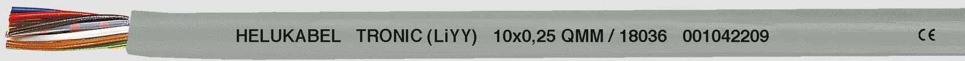 Ein elektrisches Kabel mit mehreren farbigen Adern ist mit der Aufschrift 'HELU KABEL TRONIC (LIFY) 10x0.25 01/2016' bedruckt.