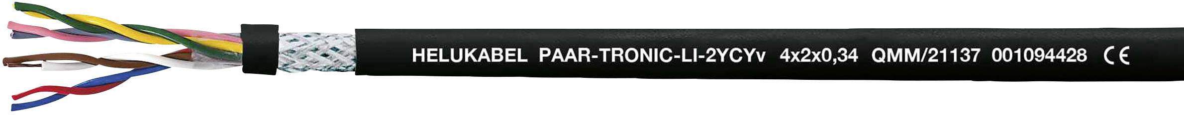 Mehradriges Kabel mit Beschriftung 'HELUKABEL' und technischen Spezifikationen. Geeignet für industrielle Anwendungen.