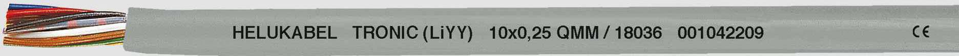 Mehradriges Kabel mit Beschriftung 'HELUKABEL TRONIC-LiYY 10x0,25 04181/18806 00102028' und CE-Zeichen.