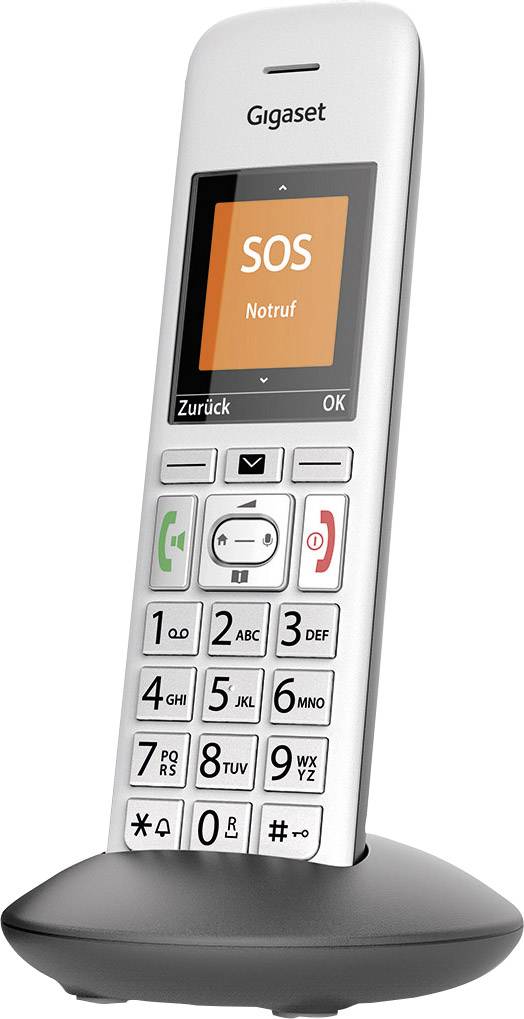 Gigaset E370HX DECT Mobilteil Grau, Silber