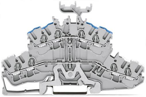 WAGO 2002-2428 Vierleiter-Durchgangsklemme 5.20mm Push-In-Klemme Grau 50St.