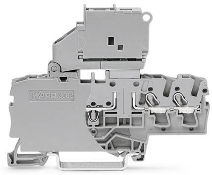 WAGO 2002-1711/1000-541 Dreistock-Sicherungsklemme 6.20mm Push-In-Klemme Grau 50St.