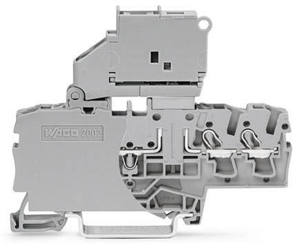 WAGO 2002-1711/1000-836 Dreistock-Sicherungsklemme 6.20mm Push-In-Klemme Grau 50St.