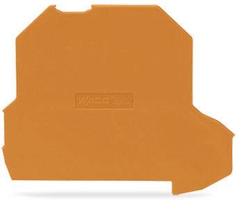 Orange Abdeckung für Klemmen, rechteckige Form.