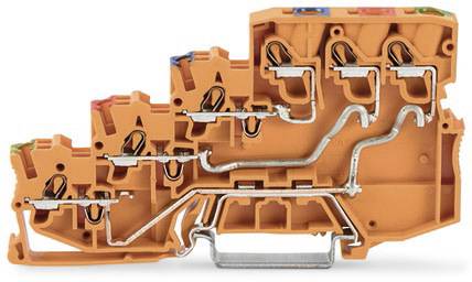 WAGO 2000-5457 Vierleiter-Initiatorenklemme 7mm Push-In-Klemme Orange 15St.