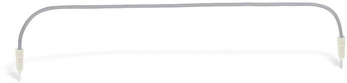 Ein graues, biegsames Kabel mit Steckern an beiden Enden.