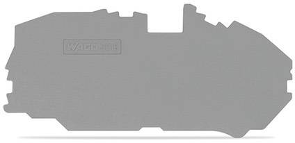 Graue, flache Metallplatte in Form eines stilisierten Fahrzeugs mit der Prägung 'WAGO 221'.