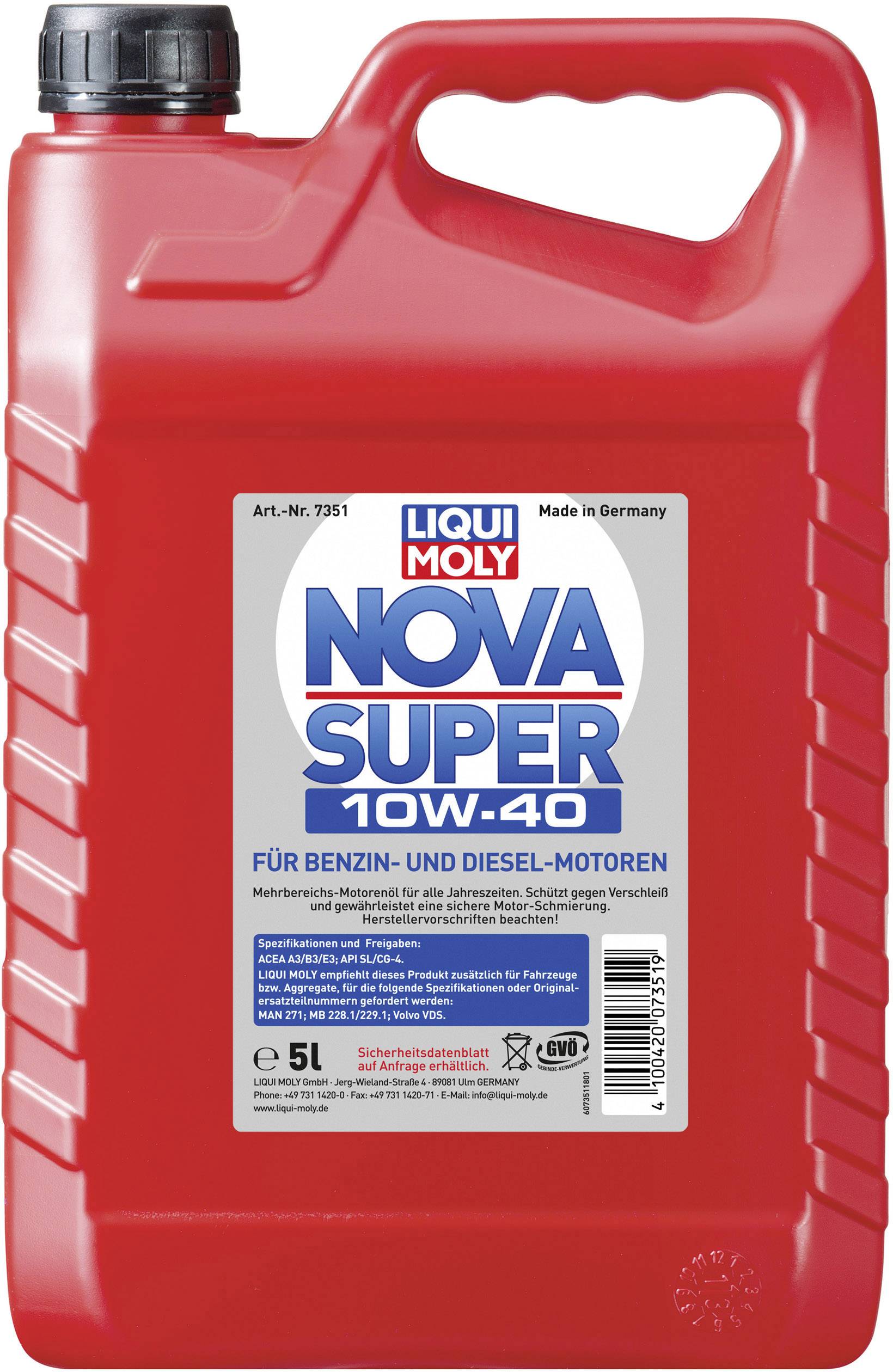 Liqui Moly Nova Super 10W-40 7351 Leichtlaufmotoröl 5 l