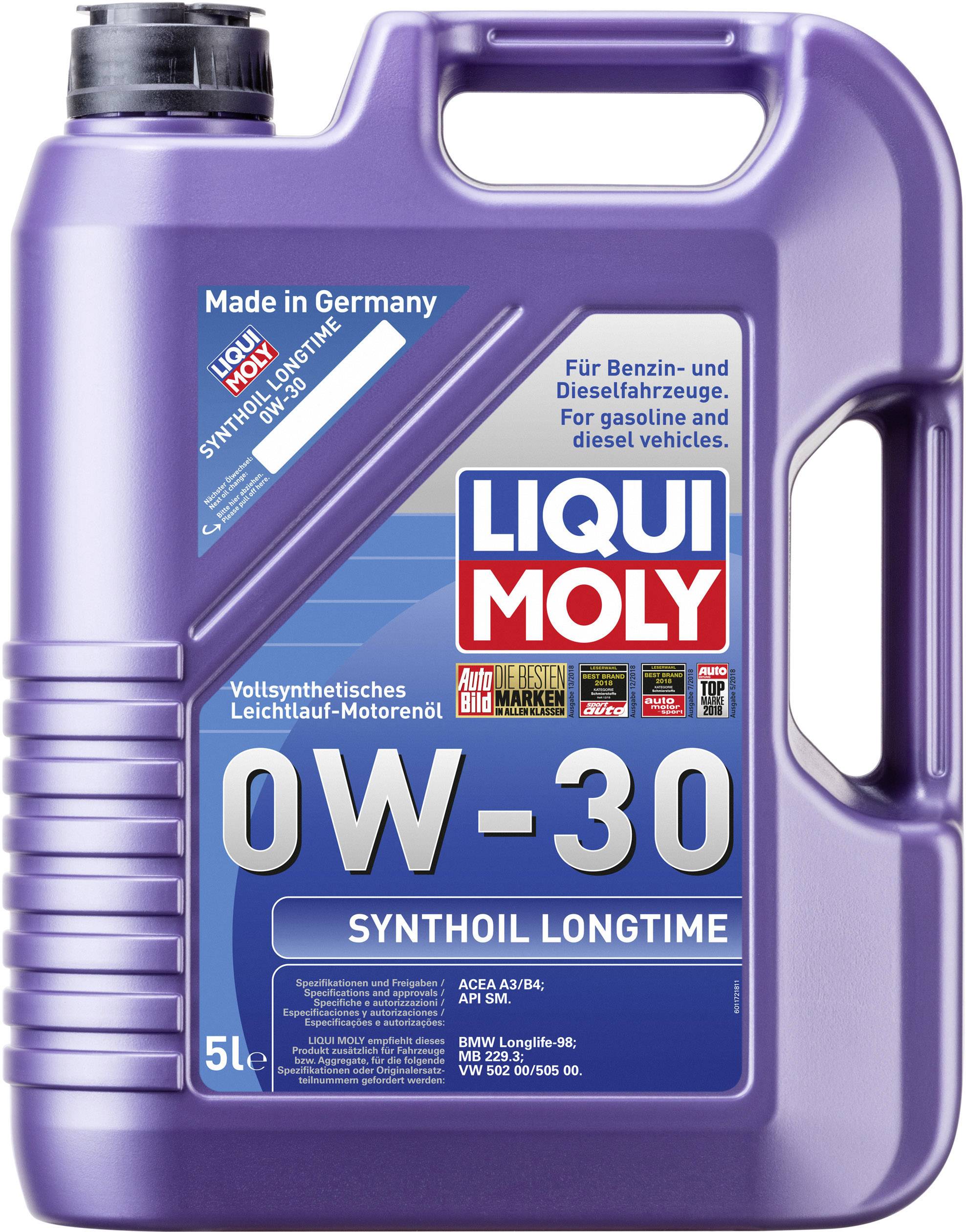 Liqui Moly Synthoil Longtime 0W-30 1172 Leichtlaufmotoröl 5 l