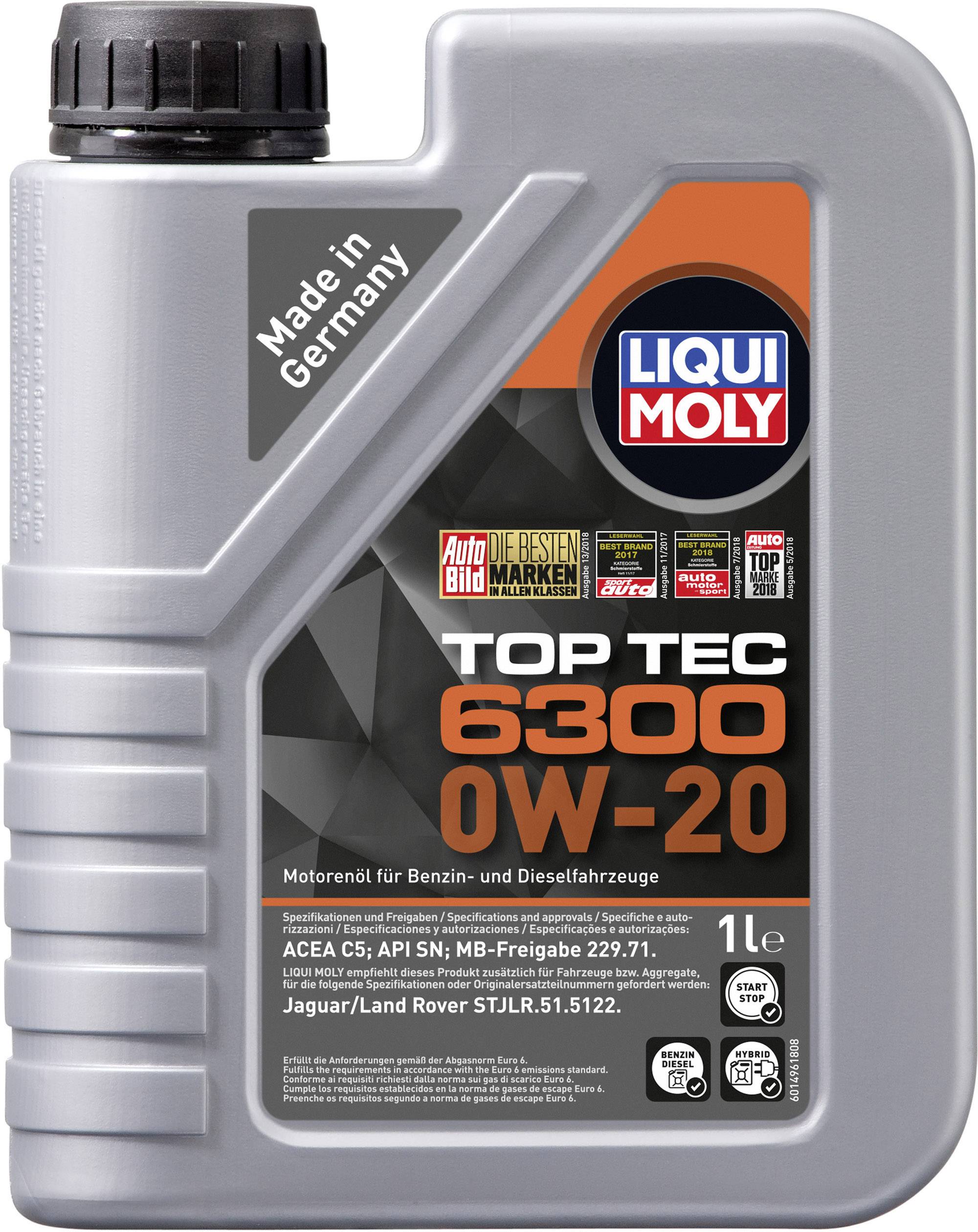 Liqui Moly Top Tec 6300 0W-20 21210 Leichtlaufmotoröl 1l