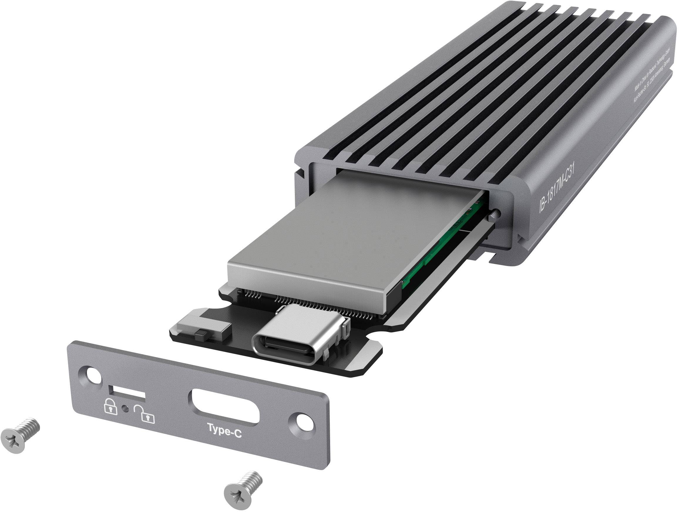 ICY BOX 60509 M.2 SSD-Gehäuse USB-C® (USB 3.2 Gen 2) 10 GBit/s M.2 PCIe NVMe 2230, 2242, 2260, 2280