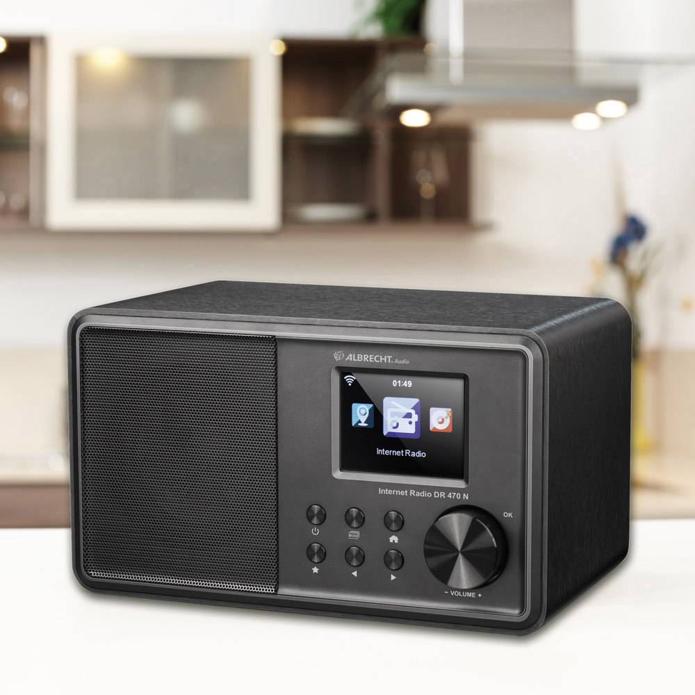 Albrecht DR 470 N Internet Tischradio UKW, Internet AUX, DLNA, WLAN, Internetradio DLNA-fähig Schwarz