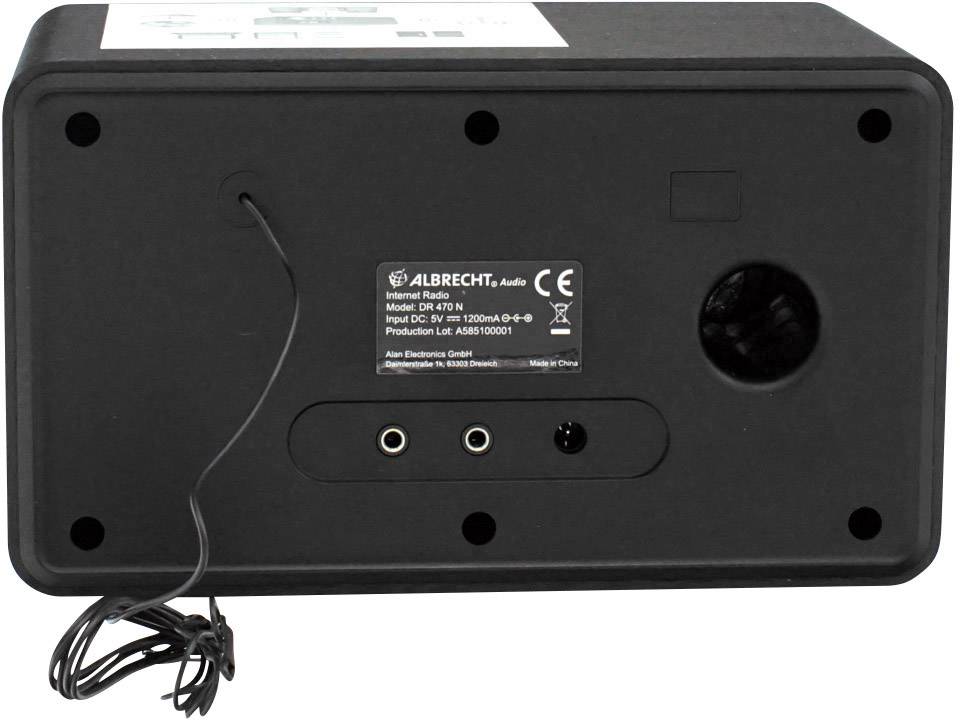 Albrecht DR 470 N Internet Tischradio UKW, Internet AUX, DLNA, WLAN, Internetradio DLNA-fähig Schwarz
