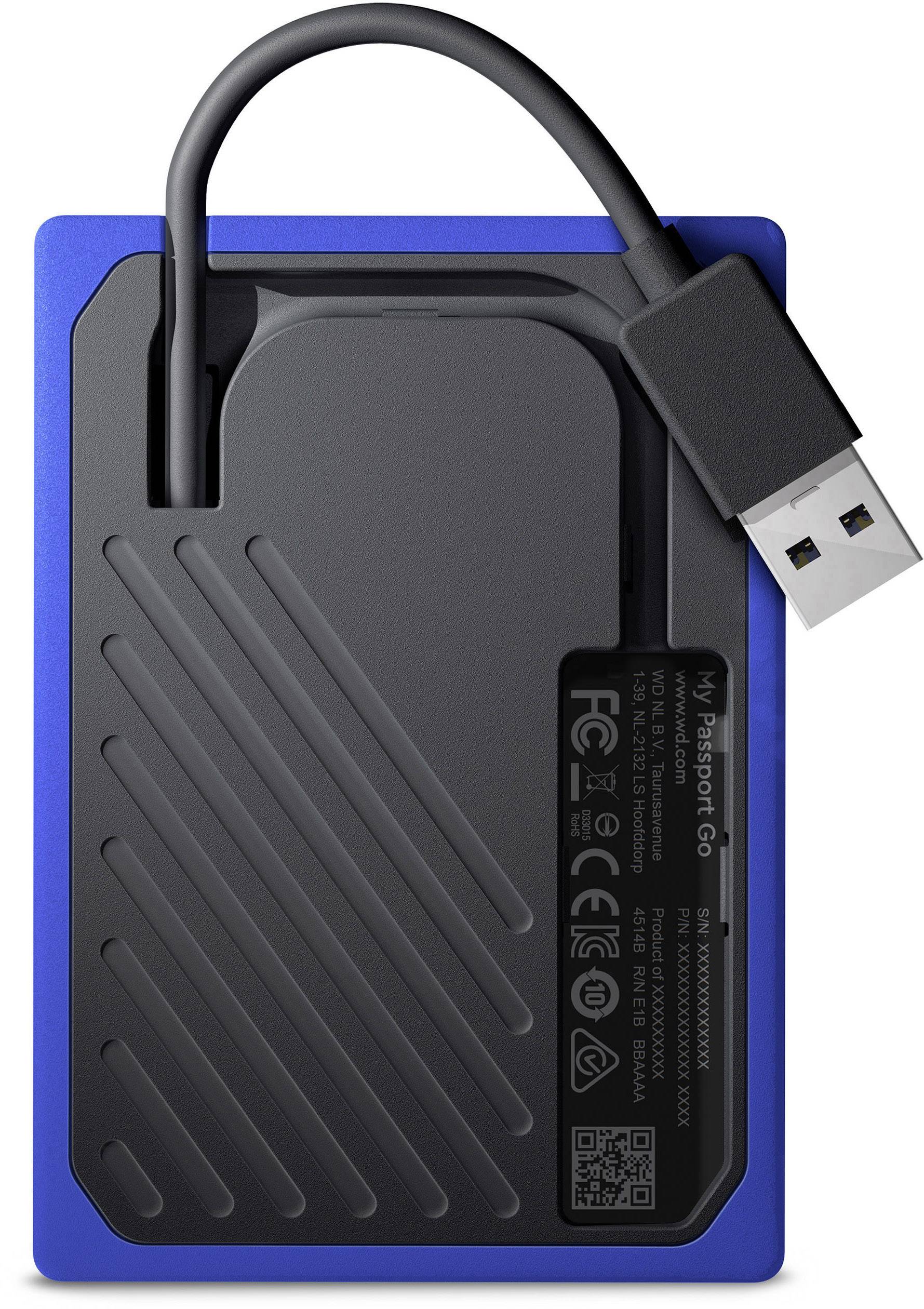 WD My Passport™ Go 500GB Externe SSD USB 3.2 Gen 1 (USB 3.0) Schwarz, Blau WDBMCG5000ABT-WESN