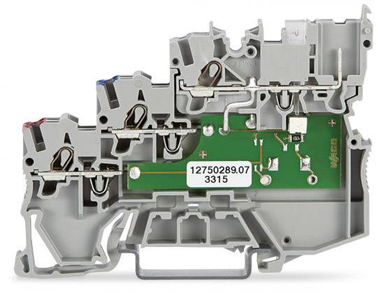 Grau-grüne elektrische Klemmleiste mit grüner Schaltplatine und Aufdruck '12750289.07 3315', zeigt interne Verdrahtung und Anschlüsse.