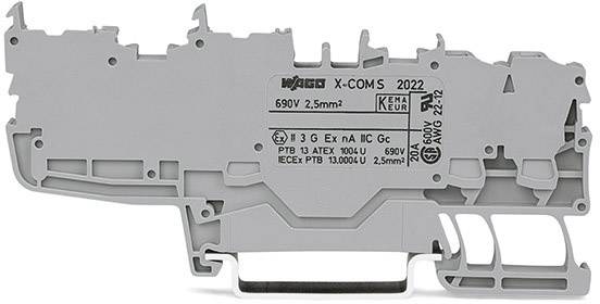 WAGO 2022-1401/999-953 Mini-Doppelstock-Basisklemme 5.20mm Push-In-Klemme Grau 50St.