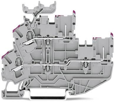 WAGO 2022-2208/999-953 Mini-Doppelstock-Basisklemme 5.20mm Push-In-Klemme Grau 50St.
