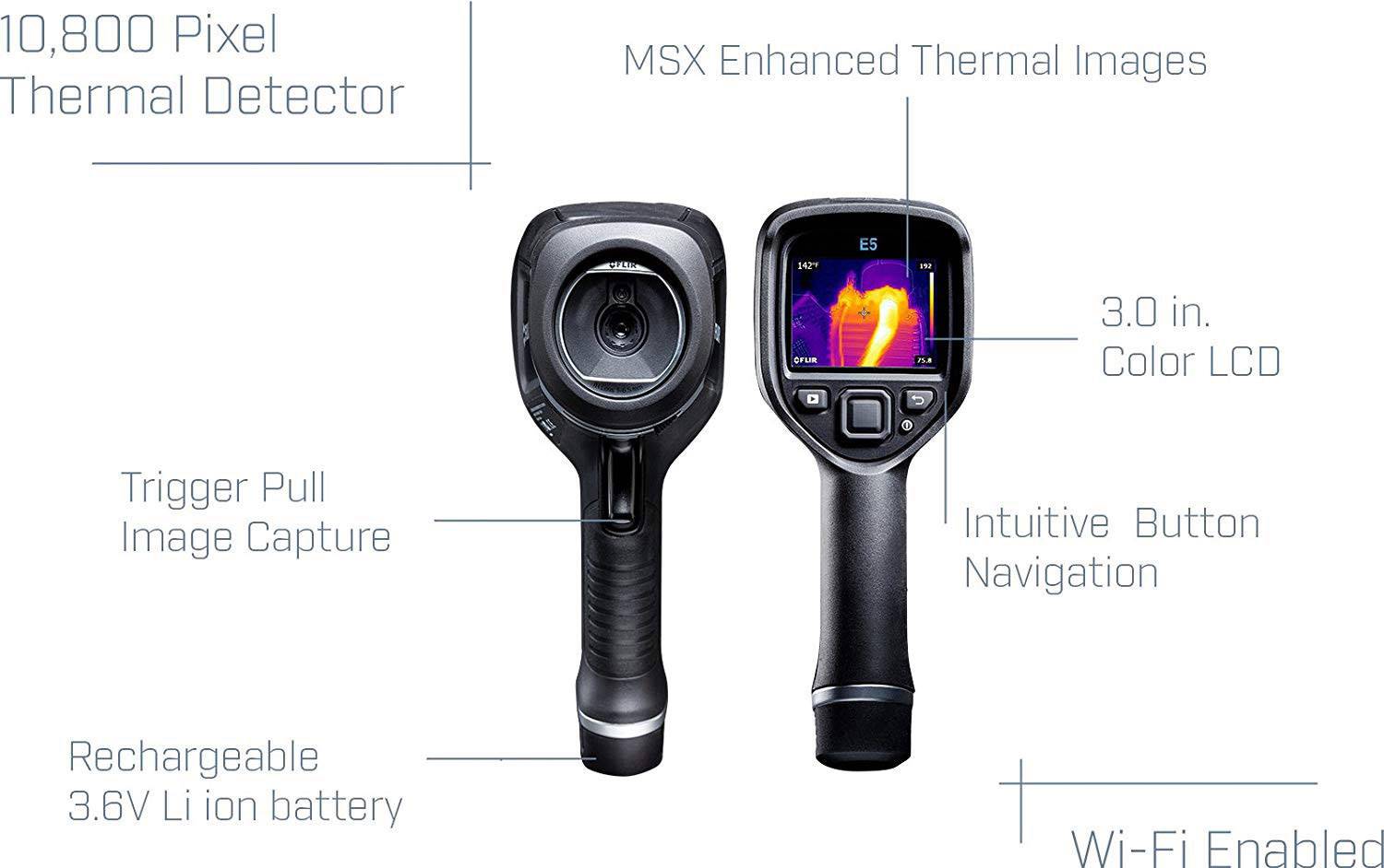 FLIR E5xt Wärmebildkamera -20 bis 400°C 160 x 120 Pixel 9Hz MSX®, WiFi