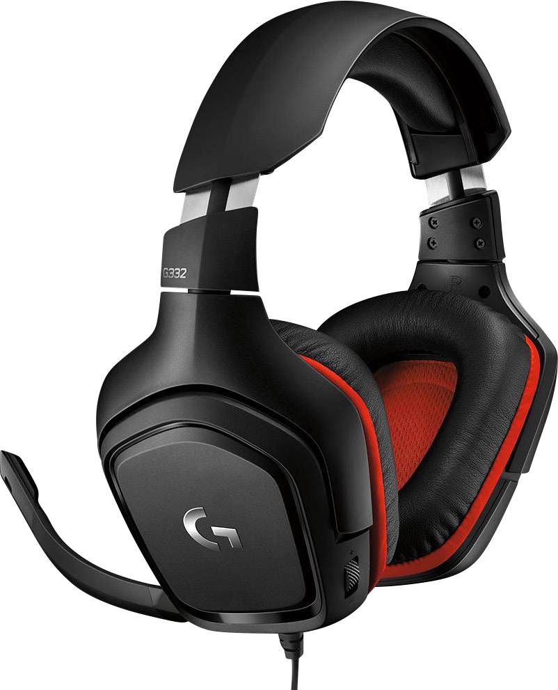 Logitech Gaming G332 Gaming Over Ear Headset kabelgebunden Stereo Schwarz, Rot Lautstärkeregelung, Mikrofon-Stummschaltung
