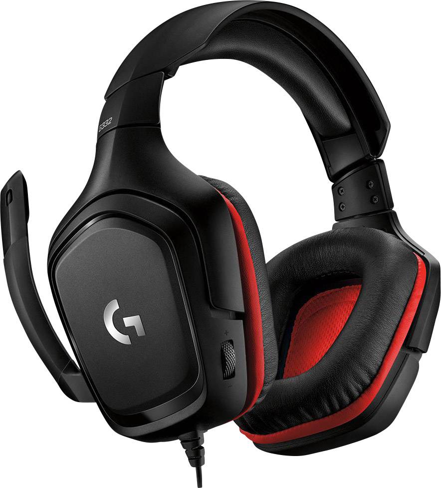 Logitech Gaming G332 Gaming Over Ear Headset kabelgebunden Stereo Schwarz, Rot Lautstärkeregelung, Mikrofon-Stummschaltung