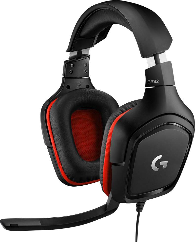 Logitech Gaming G332 Gaming Over Ear Headset kabelgebunden Stereo Schwarz, Rot Lautstärkeregelung, Mikrofon-Stummschaltung