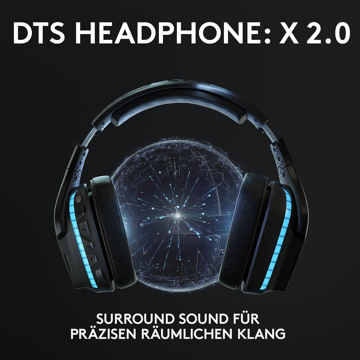 Logitech Gaming G635 Over Ear Headset kabelgebunden 7.1 Surround Schwarz, RGB Lautstärkeregelung, Mikrofon-Stummschaltung, Vibrationsfunktion Gamin